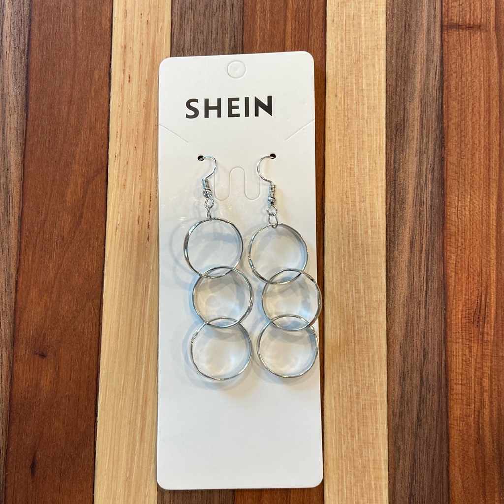 Shein Silver Hoop Dangle Earrings